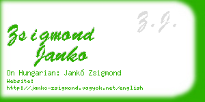 zsigmond janko business card